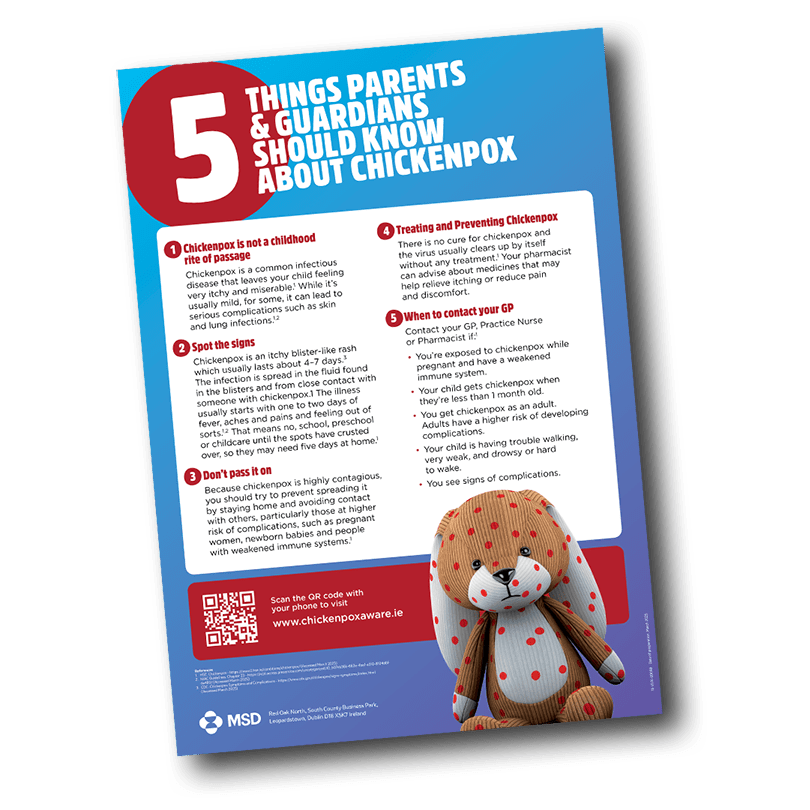 Download our guide 5 things parents & guardians should know about chickenpox.